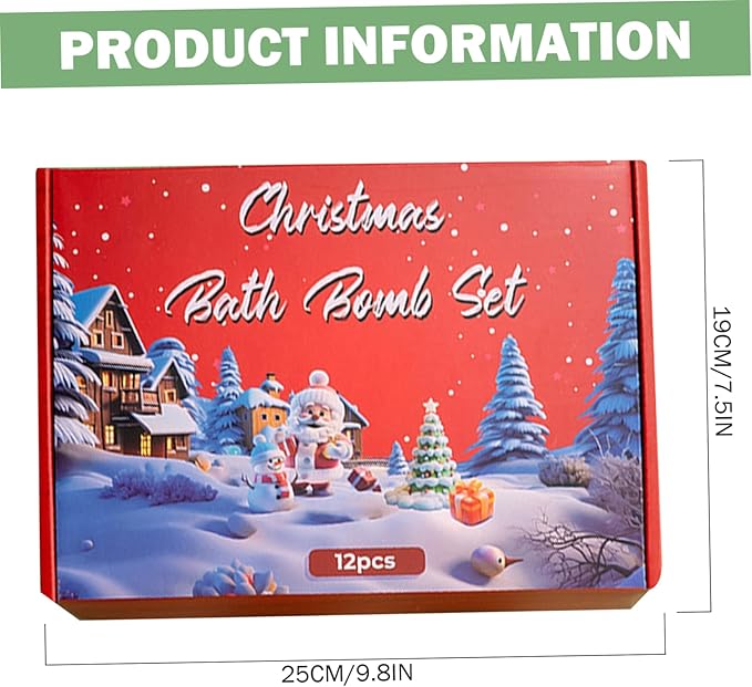 Christmas Bath Bombs 12PCS/Set Different Scents Natural Organic Bath Bombs with Surprise Toys Inside Bathbombs for Women Mom Girlfriend