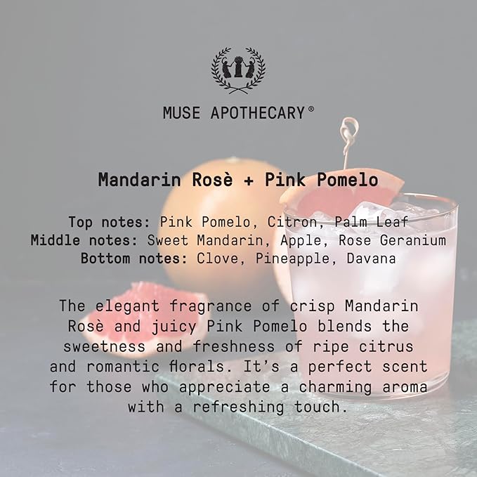 Muse Apothecary Hand Ritual - Aromatic and Nourishing Hand Soap, Infused with Natural Aromatherapy Essential Oils - Great Valentine's Day Gift - 16 oz, Mandarin Rosè + Pink Pomelo, 3 Pack