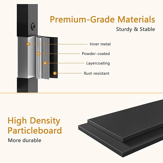 3-Tier Bathroom Ladder Shelf with Drawer, Freestanding Tower Shelf Ladder Bookshelf for Living Room, Bedroom -Black