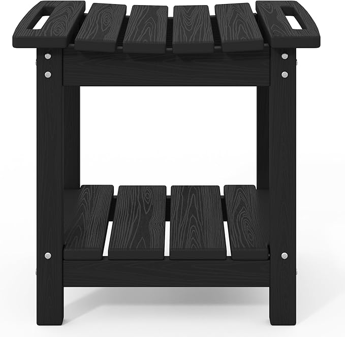 SERWALL Shower Bench, 18" Shower Stool for Inside Shower, HDPE Waterproof Shower Seats for Adults with Storage Shelf & Handles, 360 lbs Capacity- Black