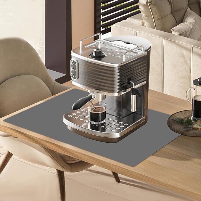 2 Pack 23.62"x15.74"(60cmx40cm) Silicone Kitchen Counter Mats, Heat Resistant Non-Slip Countertop Protector, Waterproof Nonstick Multipurpose Mat, Dark Gray