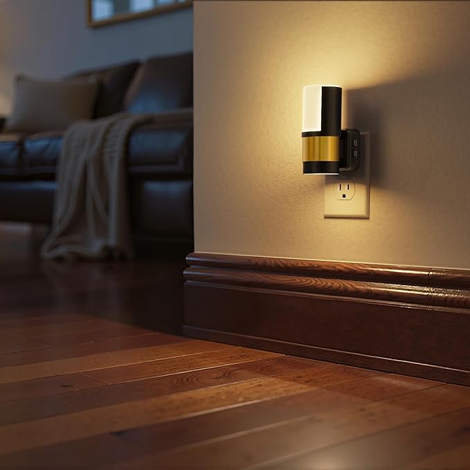 Briignite Night Lights Plug into Wall, 2 Pack Dimmable 3CCT Night Light for Kids, Amber/3000K/5000K Adjustable NightLights Plug in, 360° Rotation, Dusk to Dawn Sensor, Nightlight for Bedroom Hallway