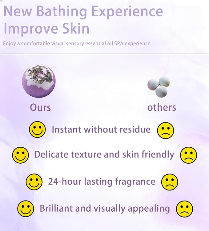 Natural Dried Flower Bath Bombs Gift Set - Lavender, Rose, Lemon,Aromatherapy, Wife or Girls Birthday Gift Ideas Gift Preferred