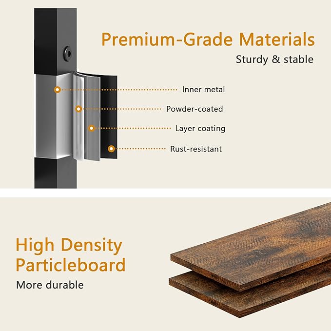 3-Tier Narrow Bathroom Ladder Shelf with Drawer, Bathroom Floor Storage Shelf, Freestanding Tower Shelf Ladder Bookshelf Brown