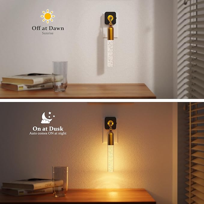 JandCase Night Lights Plug into Wall, 3000K Soft Light LED NightLights, 0-100LM Adjustable Brightness, Bubble Plug in Night Light with Auto Light Sensor, for Bathroom, Hallway, Kitchen, Bedroom