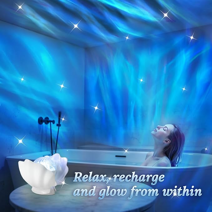 Northern Lights Projector, Shell Night Light Built for Bedroom Nebula Lamp, Kids Dorm Decor, Cute Room Decor Aesthetic, Christmas Gifts for Teens