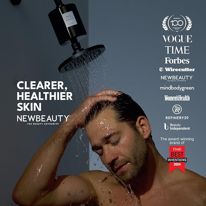 Filterbaby Pro Series Shower Filter–Doctor-Developed All-Metal Titanium-Aluminum –Lab Tested to Reduce up to 99% Chlorine,Chloramine & Certain Heavy Metals incl. Lead–Eco-Friendly Long-Lasting Black