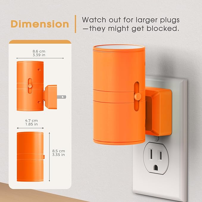 Briignite Night Lights Plug into Wall, Modern LED Night Light Plug in, Dusk to Dawn Sensor, Soft White 3000K, 0-100LM Adjustable Brightness, Dimmable NightLight for Hallway, Bedroom, Stairway, 2 Pack