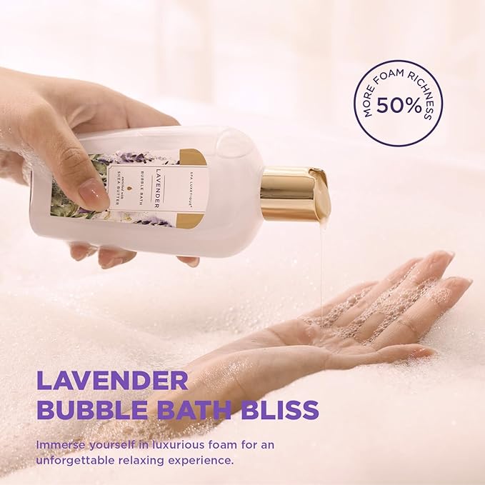 Spa Luxetique Gift Baskets for Women - 15PCS Lavender Bath and Body Sets, Including Shower Gel, Bubble Bath, Skin Care Sets for Her, Anniversary Christmas Gifts for Women, Wife, Girlfriend, Mom