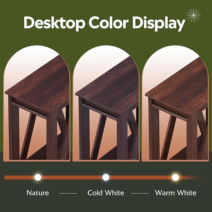 WLIVE Narrow End Table with Charging Station of Open Storage Shelf，Sofa Side Table with 2 USB Ports and 2 Power Outlets，Slim Farmhouse End Table for Small Spaces, 11.8" D x 23.6" W x 23.74" H