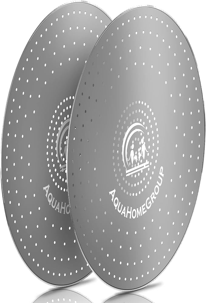 AquaHomeGroup Filtered Shower Head Replacement Spray Plates (Metal, Stainless Steel, 2-Pack)
