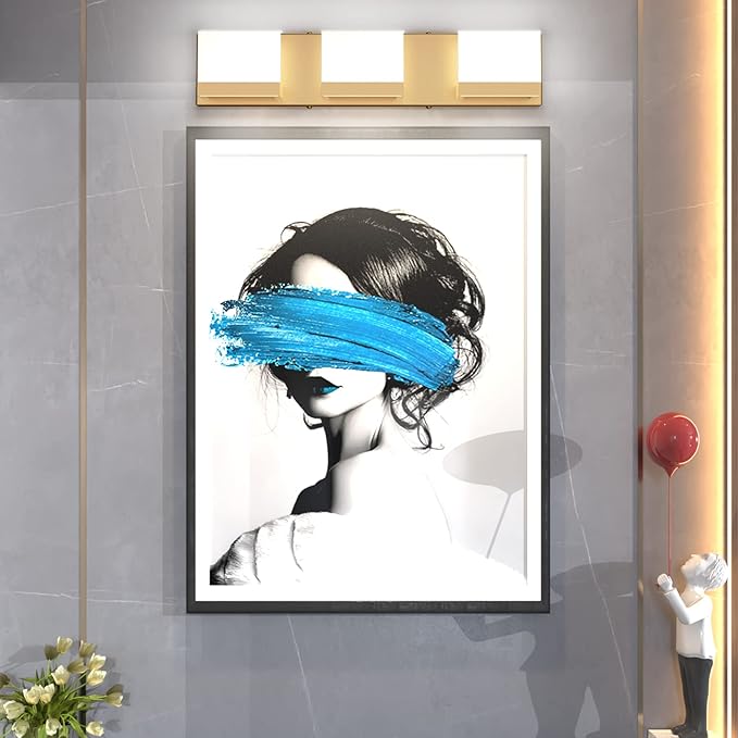 Tipace Gold Bathroom Vanity Light Fixtures Modern LED 3 Lights Vanity Light for Bathroom Up and Down Wall Light Fixtures 6000K