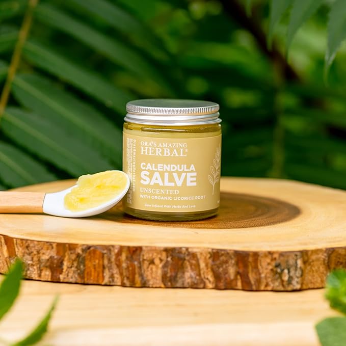Ora's Amazing Herbal Calendula Skin Salve and Oil Set, Made with Grapeseed Oil, Organic Licorice, Responsibly Sourced Beeswax, 4 oz salve with 2 oz oil