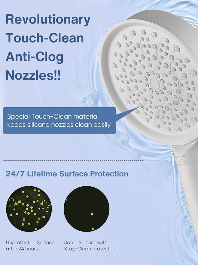 Cobbe Filtered Shower Head with Handheld, High Pressure 6 Spray Mode Showerhead with Filters, Water Softener Filters Beads for Hard Water - Remove Chlorine - Reduces Dry Itchy Skin, White