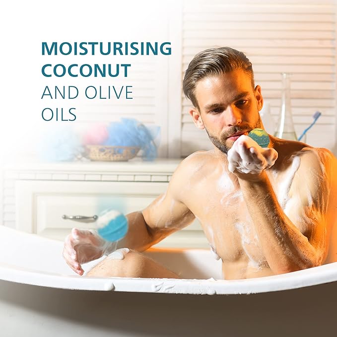 Organic Bath Bombs Gift Set for Men - Vegan Natural Ingredients - Absolutely Safe for Men - Relaxing Epsom, Himalayan, Dead Sea Salts & Essential Oils - Made in The USA