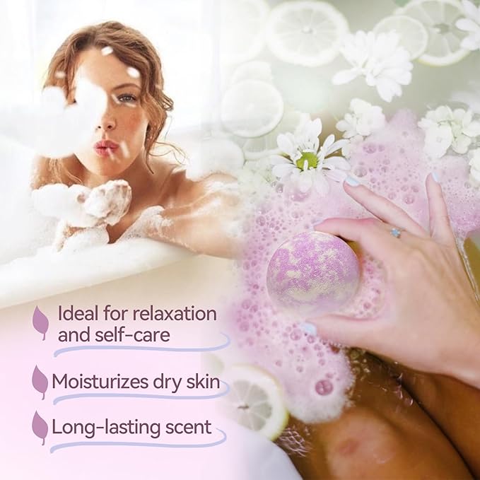 Bath Bombs for Women, 12pcs Relaxing Bath Bomb Gift Set, Rich Fizzies in Essential Oils Shea Butter Sea Salt for Bubble SPA, Perfect Self Care Gift for Girls Wife Mother Her