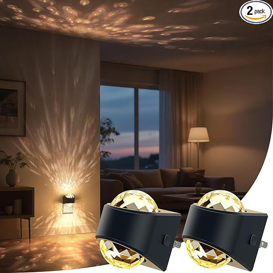 Night Light, Night Lights Plug into Wall, LED Projector Night Light, Soft White for Bedroom, Dimmable Brightness Dusk to Dawn Nightlight for Kids, Nursery, Bathroom, Home Decor, Gaming Room, 2 Pack