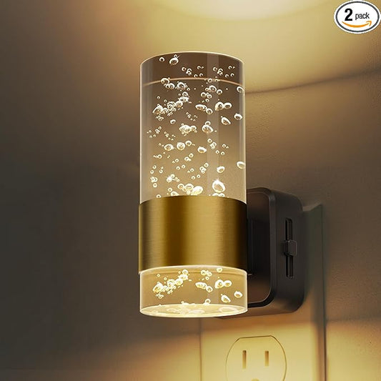 L LOHAS LED Night Lights Plug into Wall, Acrylic Night Light,Dimmable Nightlight with 0-100 LM Adjustable Brightness, 3000K Plug in Night Light with Dusk to Dawn Sensor, for Bathroom Hallway