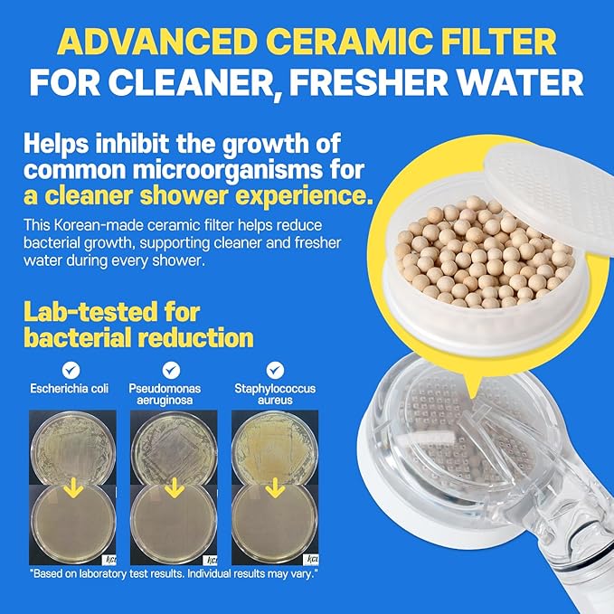 Filter Showerhead Inspired By Korea's Beauty Culture | Carbon Composite Filter | Single 1 month Set (Hose, Mount, Teflon Tape, Wrench) (AJ8200MC-SET-SNG)