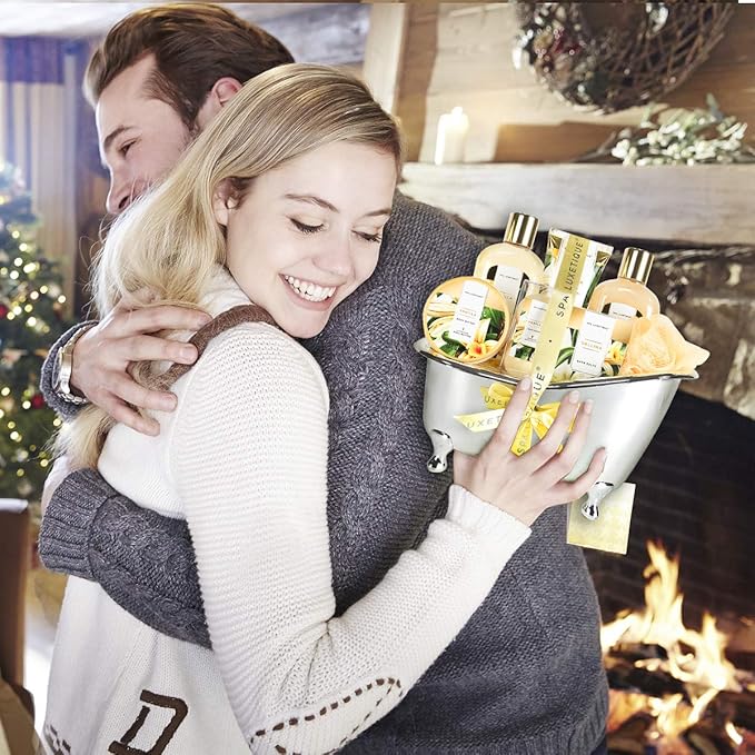 Gifts for Women, Spa Luxetique Spa Gift Baskets for Women, 8 Pcs Vanilla Bath Gift Sets, Vanilla Gift Baskets, Christmas Gifts