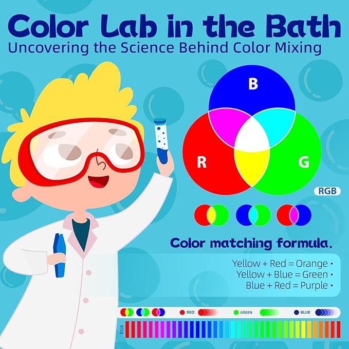 300 Count Bath Color Tablets for Kids, Non-Toxic & Fragrance-Free Fizzies Tablets, 6 Vibrant Water Colors, Kid-Friendly Bath Bombs Set for Fun Bath Time, Ideal for Kids Ages 3+