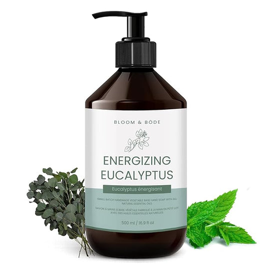 Luxury Liquid Hand Soap - Natural Scented Hand Wash - Gentle Hand Soap with Essential Oils & Aloe Vera - Moisturizing Handwash for Bathroom and Kitchen - Energizing Eucalyptus Scent, 16.9oz