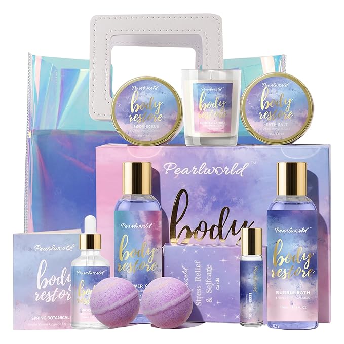 Spa Kit for Women, 12 Pcs Luxury Bath Skin Care Shower Bath Set, Spa Gift Sets with Reusable Bag, Bath Bomb, Christams Birthday Gifts for Teen Girls, Her, Mom