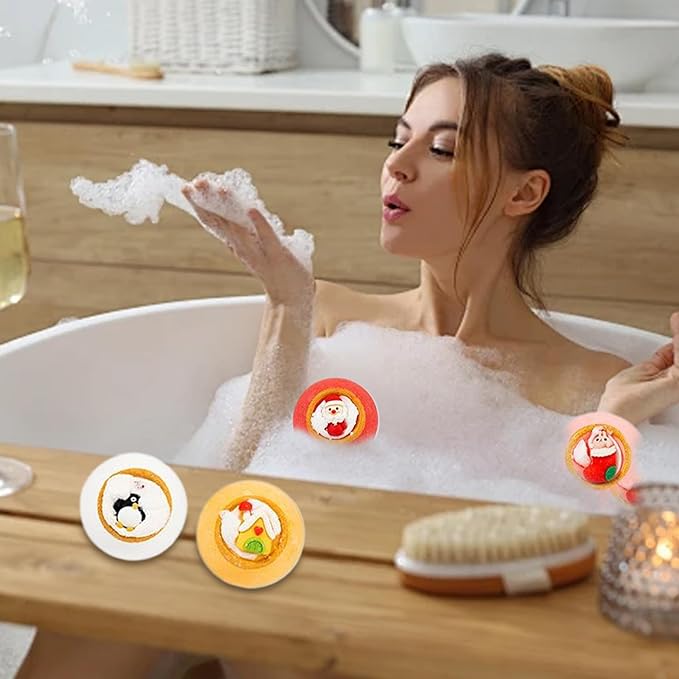 Christmas Bath Bombs 12PCS/Set Different Scents Natural Organic Bath Bombs with Surprise Toys Inside Bathbombs for Women Mom Girlfriend