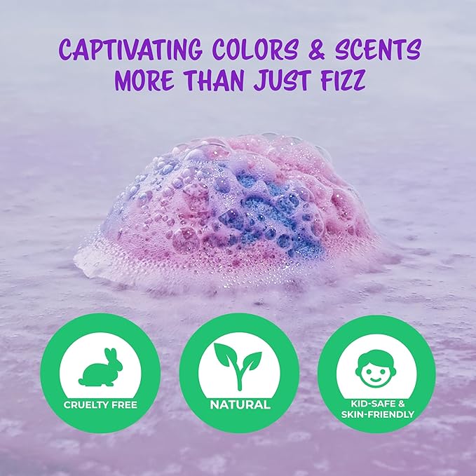 Superhero Bath Bombs - Organic, Kid-Safe Fun with Surprise Inside | Vibrant Colors, Amazing Scents | Mess-Free Bath Time Joy | Great Gift for Young Heroes