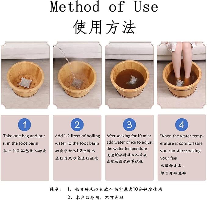 30 Bags Herb Foot Spa Soak, Chinese Herbal Foot Bath Packets for Foot Reflexology Boost Immunity Strengthen Lung Power, 12 Kinds of Herbs, 31 OZ 900g