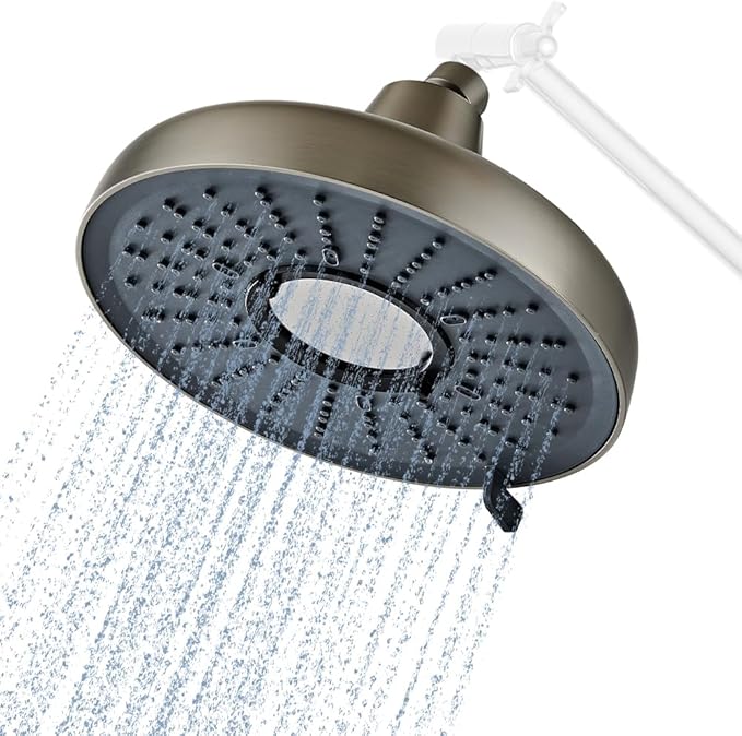 Filtered Shower Head - 8 Inches High Pressure Fixed Rain Showerhead for Hard Water Softener with 18-Stage Filter - Reduces Chlorine and Heavy Metals （Nickel Brushed）