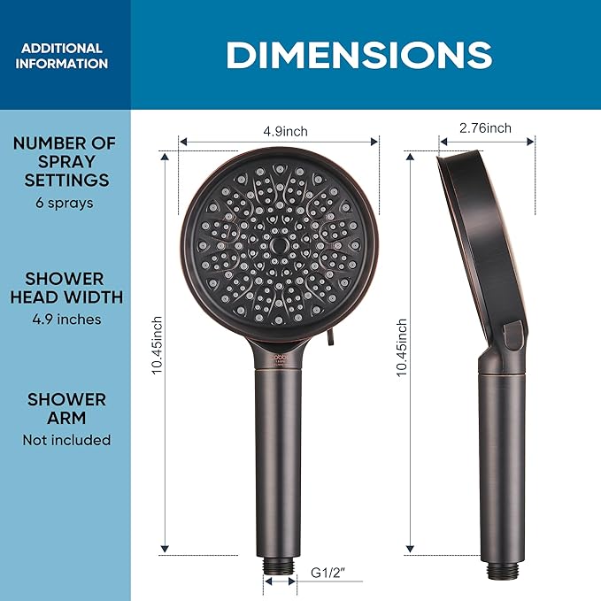 Cobbe Filtered Shower Head with Handheld, High Pressure 6 Spray Mode Showerhead with Filters, Water Softener Filters Beads for Hard Water - Remove Chlorine - Reduces Dry Itchy Skin, Oil Rubbed Bronze