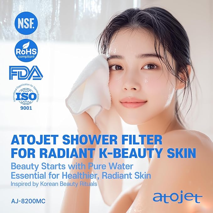 Showerhead Replacement Filters Inspired By Korea's Beauty Culture | Pure Carbon Filters (10 Filters) – Compatible with Atojet AJ8200MC AJ8200MC-FLT-10PC)