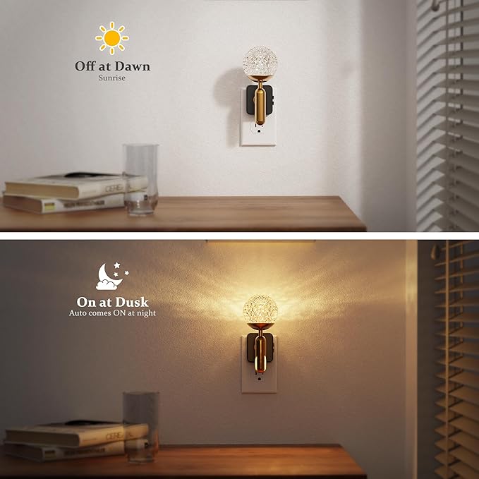 JandCase Night Light, Night Lights Plug into Wall, Color Change RBG Nightlight, Built in Dusk to Dawn Sensor for Hallway Bedroom Stairway