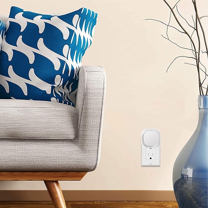 2 Pack Plug in Dimmable Night Light, Square Nightlight, Auto Dusk to Dawn Sensor, Soft Glow, Diffused Light, Golden Yellow Light for Bathroom, Hallway, Stairs, Kitchen, Bedroom, Garage