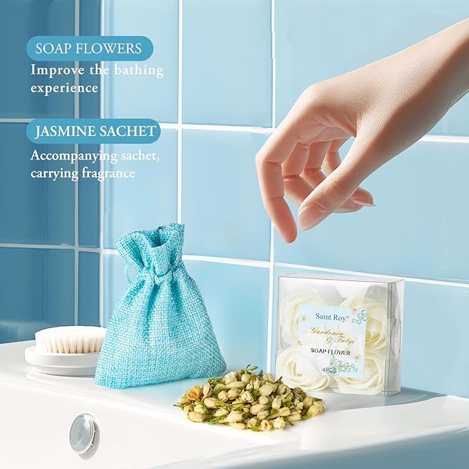 Christmas Gifts for Women, Spa Gift Baskets for Ladies 8pcs Gardenia Tulip Bath Gift Sets with Body Lotion, Spa Gifts for Mother Luxury Spa Gift Basket for Women, Relaxing Spa Birthday Gifts