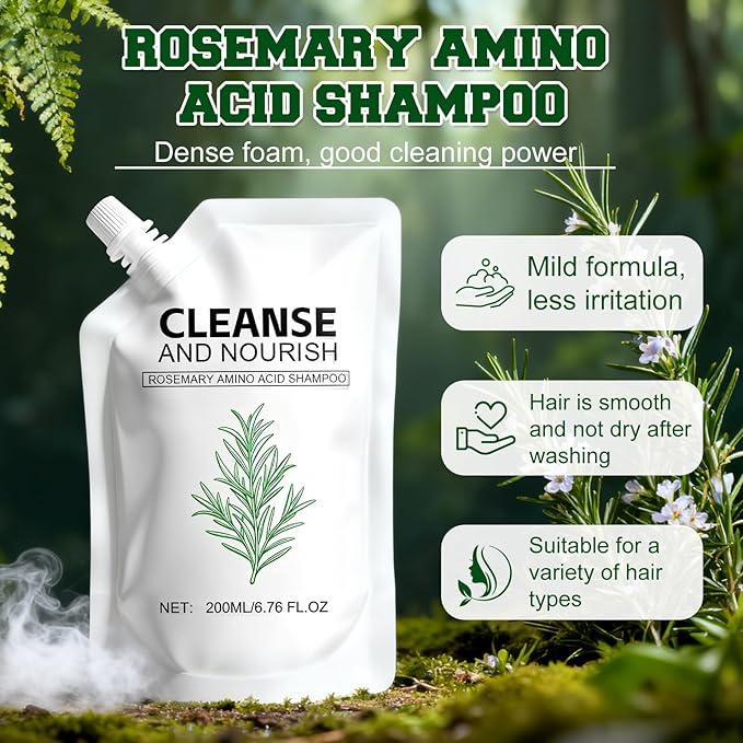 2Pack Rosemary Amino Acid Shampoo,Hair Growth Shampoo for Thinning Hair Women and Men Hair Loss, Thicken & Strengthen Scalp with Natural Formula,Hair Care Set (6.76 FL.OZ Each)