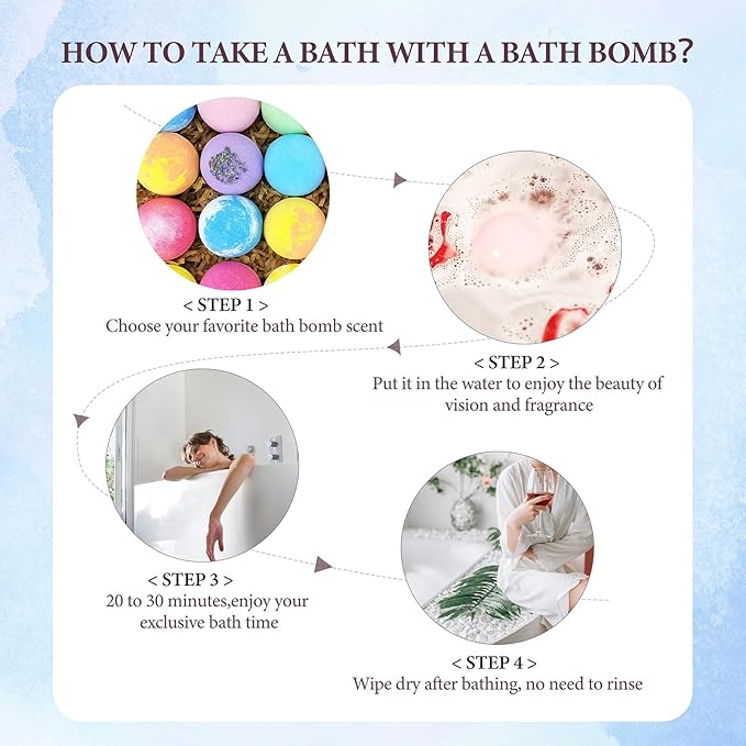 Dry Skin Moisturizer Bath Bombs Gift Set 24, with Relaxing Scents Made from Essential Oils for Bubble and Spa Bath, Handmade Christmas Gifts for Her/Him, Wife, Girlfriend