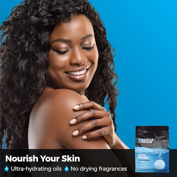 Epsom Salt Bath Bombs with Arnica: Muscle Recovery Bath Soak for Pain & Tension with Turmeric,Clary Sage, Eucalyptus| Magnesium Bath Bombs| Transdermal Bath Soak for Muscle Pain, Muscle Rehab 4 Pack