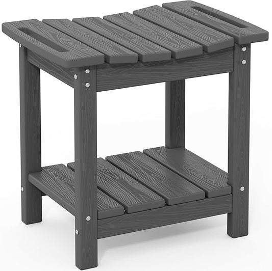 SERWALL Shower Bench, 18" Shower Stool for Inside Shower, HDPE Waterproof Shower Seats for Adults with Storage Shelf & Handles, 360 lbs Capacity- Gray