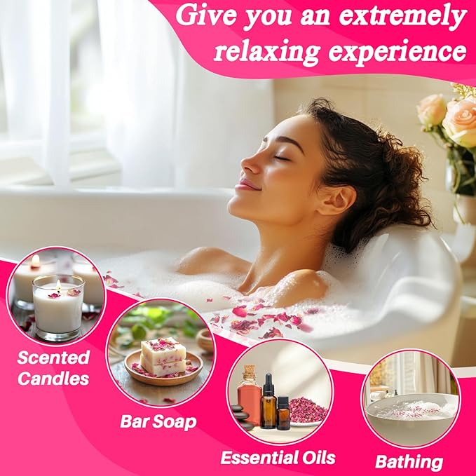 Sukh Dried Small Rose Petals - Natural Dry Red Rose Petals 3oz Organic Flowers and Herbs for DIY Spa Bath Salts,Soap Making,Candle,Resin Jewelry Crafts,Wedding Party Decoration and Confetti