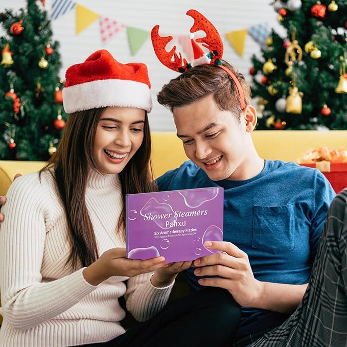 Shower Steamers 6 Pack Set, Shower Bombs Tablets with Organic & Safe Essential Oils for Skin Moisturizing, Natural Bubble Bath Fizzy, Ideal Presents for her, Girl, Wife, Mother, Women