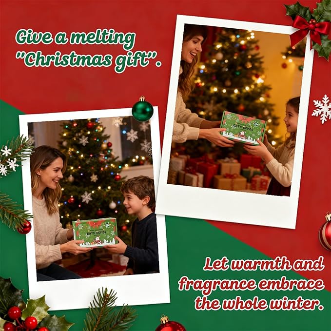 Christmas Bath Bombs with Surprise Toys Inside: 6 Pack Handmade Gifts Bath Bomb Set for Women Relaxing Bubble Bathbombs Scented Gift Stocking Stuffers Holiday Birthday for Men Kids Girls Girlfriend