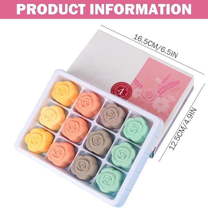 12PCS/Set Foot Bath Bombs Natural Foot Soaking Salts with 4 Lavender Jasmine Rose Chamomile Aroma for Feet Callus Dry Cracked Stubborn Feet Odor