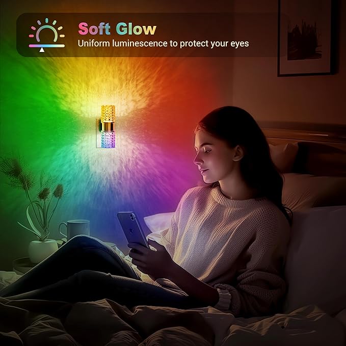 JandCase Night Lights Plug into Wall,Color Changing Night Light for Kids, 3000K+RGB LED Nightlight with Dusk to Dawn Sensor, 10/50/100LM Adjustable Brightness for Rooms Decor