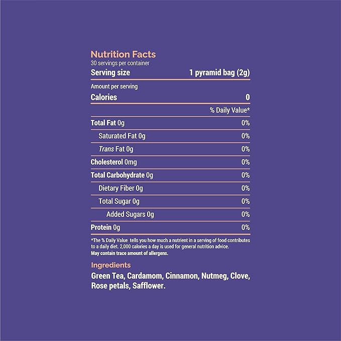 108 LIFE Natural Kashmiri Kahwa Herbal Tea | Rich in Antioxidants | 100% Natural | With Plant-Based Biodegradable Pyramid Tea Bags | 30 Tea Bags Pack