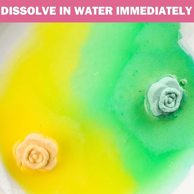 12PCS/Set Foot Bath Bombs Natural Foot Soaking Salts with 4 Lavender Jasmine Rose Chamomile Aroma for Feet Callus Dry Cracked Stubborn Feet Odor