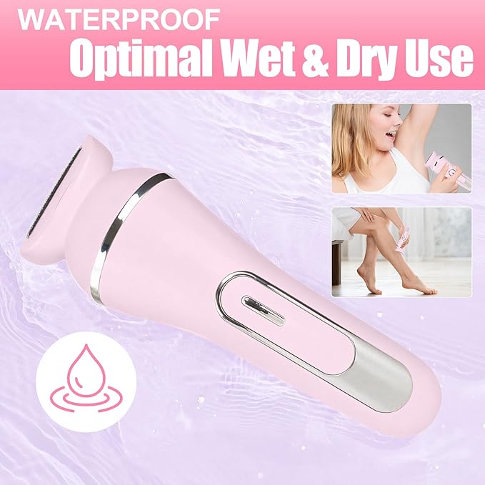3.0 Women Face Epilator, 7-in-1 Rechargeable Facial Hair Remover with LED Battery Display, Facial Shaver for Face, Eyebrow, Nose Trimmer (Pink)
