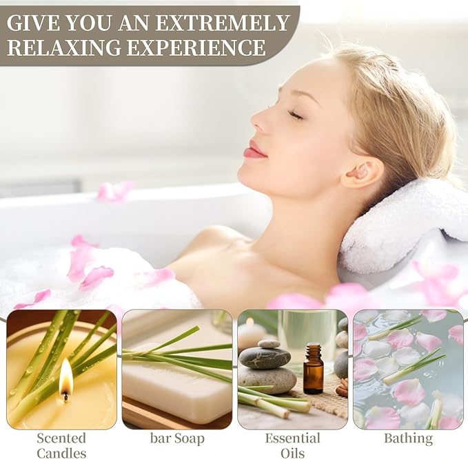 Sukh Dried Lemongrass - Natural Flowers and Herbs 3oz Bulk Loose Leaf Lemongrass for Soap Candle Resin Crafts Making,Bath Bombs,Wedding Party Decoration,Syrup