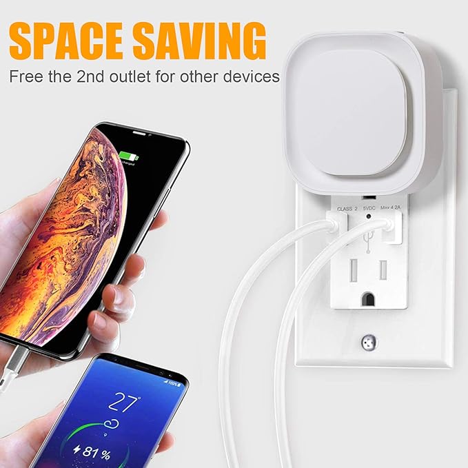 2 Pack Daylight White Night Light, Gentle Eye-Care with Dimmable Wide-Glow & Indirect Reflection, Auto Dusk to Dawn Sensor, Plug in for Kitchen Counter, Garage Workshop, Laundry, Hallway